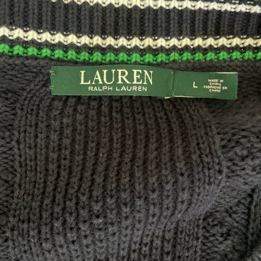 Beautiful Ralph Lauren Sweater- Navy/Green/White - Picture 4 of 4